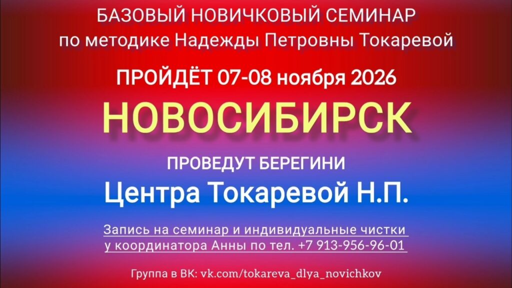 7-8 ноября 2026 г. Новичковый семинар. Новосибирск.